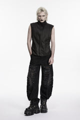 studded mens distressed black baggy pants jeans