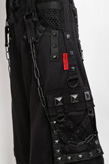 black denim cybergoth tripp NYC baggy cargo pants