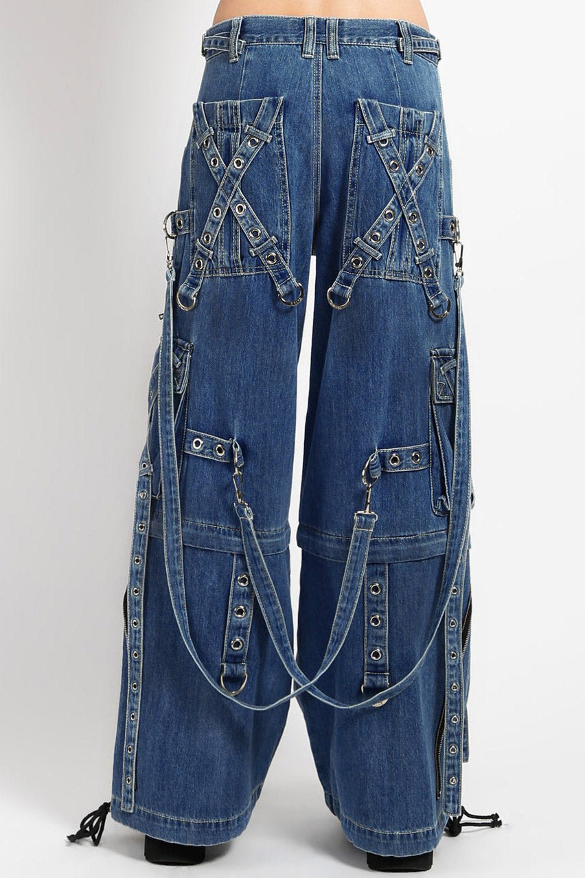Tripp NYC X-Strap Zip Off Denim Pants [INDIGO BLUE] - XXS