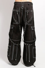 Tripp NYC Interlace Pants with White Stitch [BLACK/SILVER]