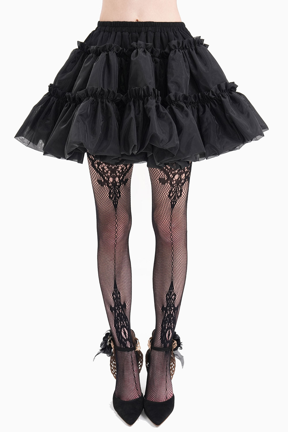 dark lolita poofy black bubble skirt