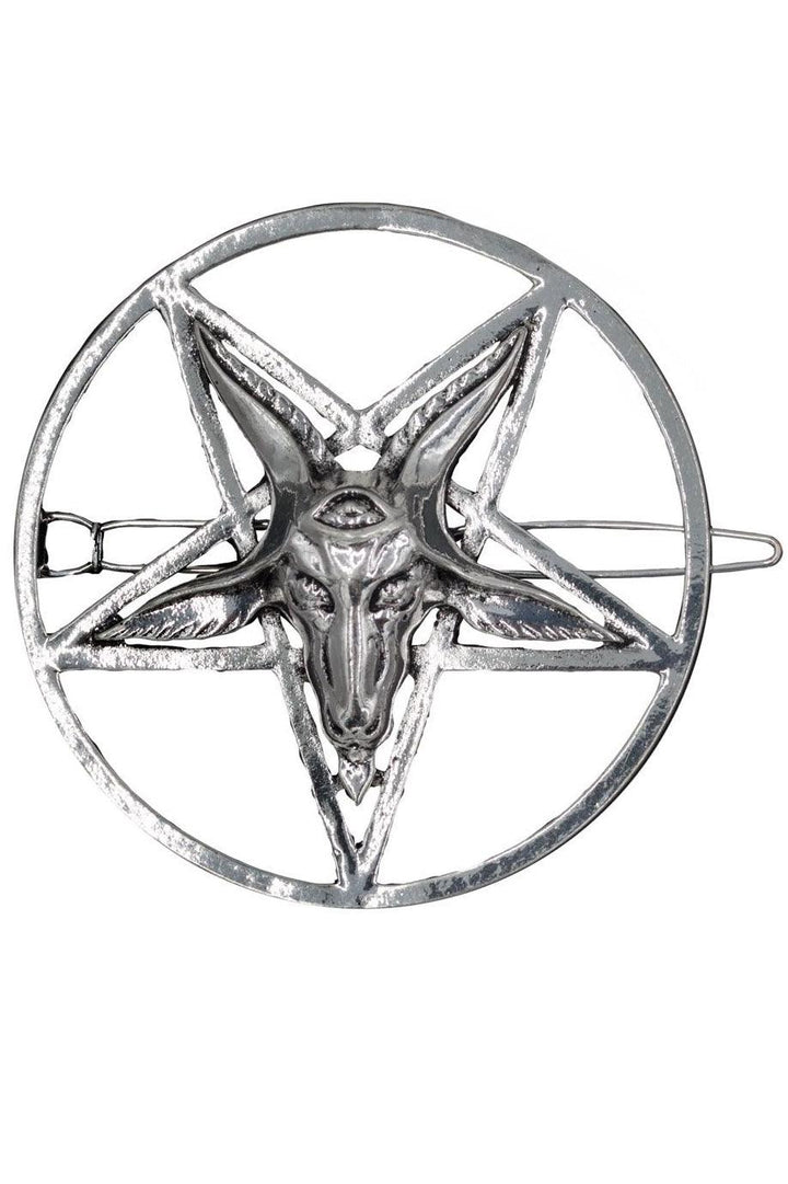 Baphomet Circle Hair Clip - hats & scarves & headwear - VampireFreaks - Kreepsville