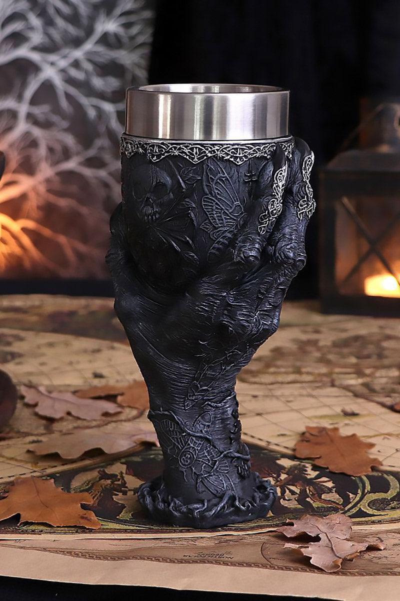 Baphomet's Grasp Horror Hand Goblet Glass - housewares - VampireFreaks - Nemesis Now