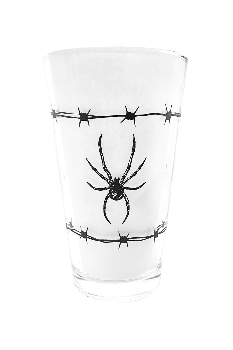 Barbed Wire Spider Pint Glass - housewares - VampireFreaks - Sourpuss