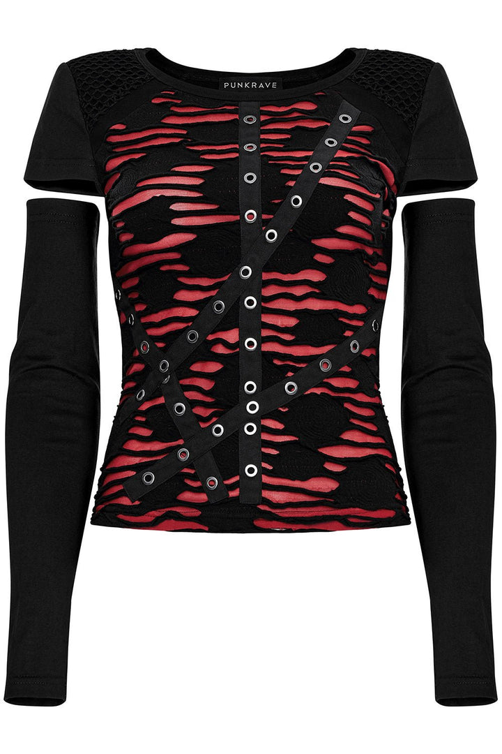 Barbie Blood Top Set [BLACK/RED] - womens tops - VampireFreaks - Punk Rave