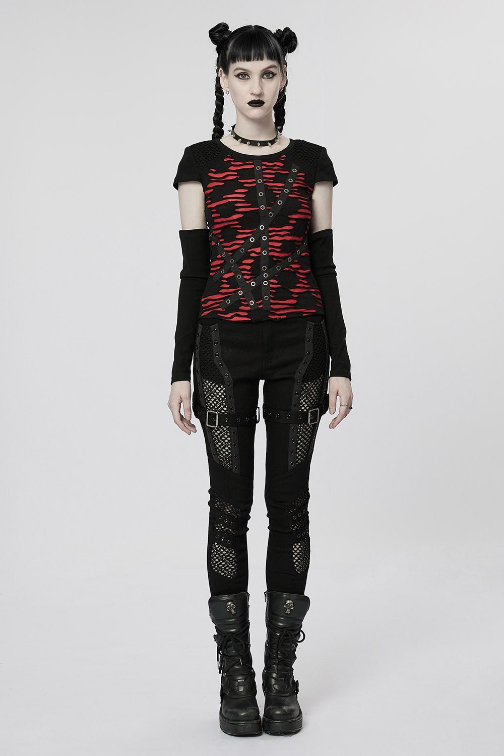 Barbie Blood Top Set [BLACK/RED] - womens tops - VampireFreaks - Punk Rave