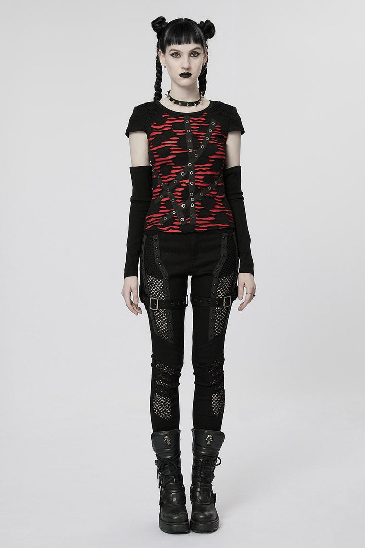 Barbie Blood Top Set [BLACK/RED] - womens tops - VampireFreaks - Punk Rave