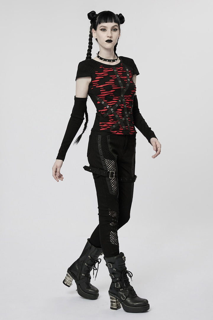 Barbie Blood Top Set [BLACK/RED] - womens tops - VampireFreaks - Punk Rave