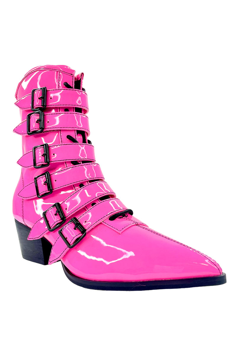 hot pink barbiecore boots