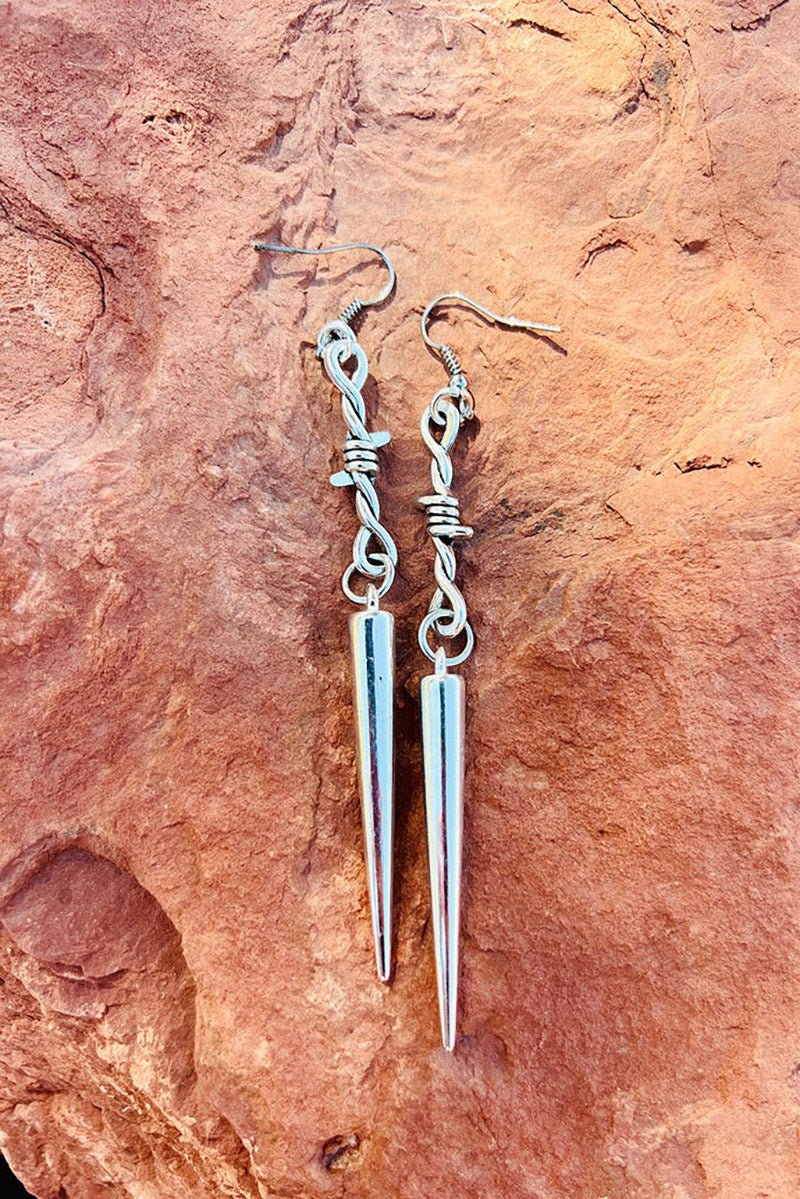 Barbwire Spike Earrings - jewelry - VampireFreaks - Switchblade Stiletto