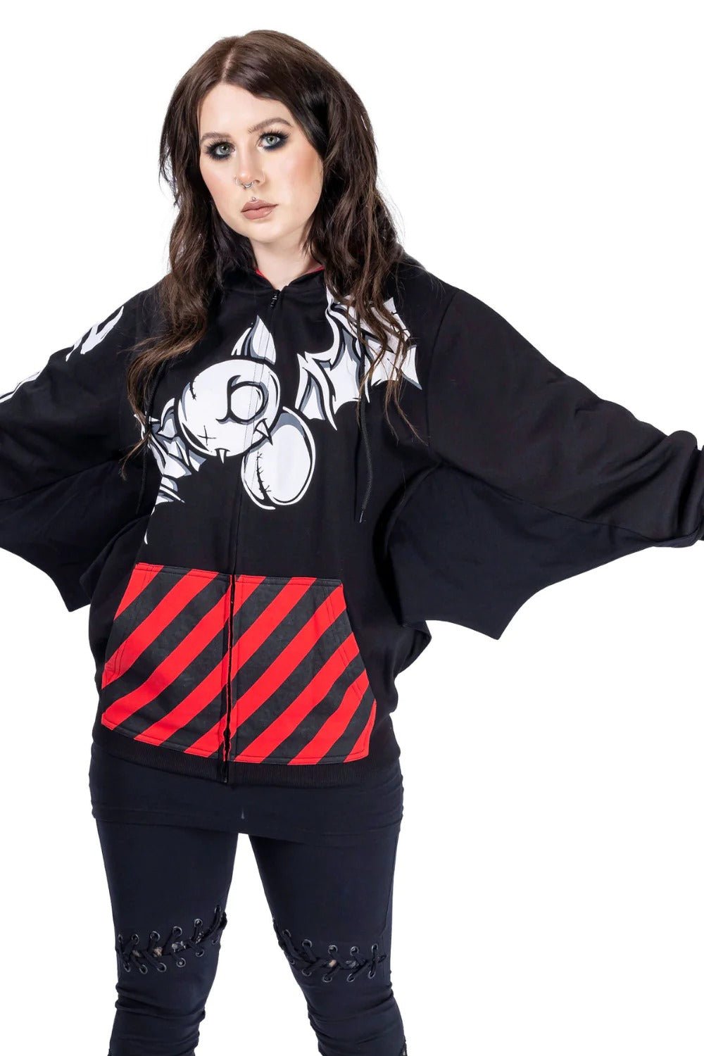 Bat Attack Hoodie - womens outerwear - VampireFreaks - Poizen Industries