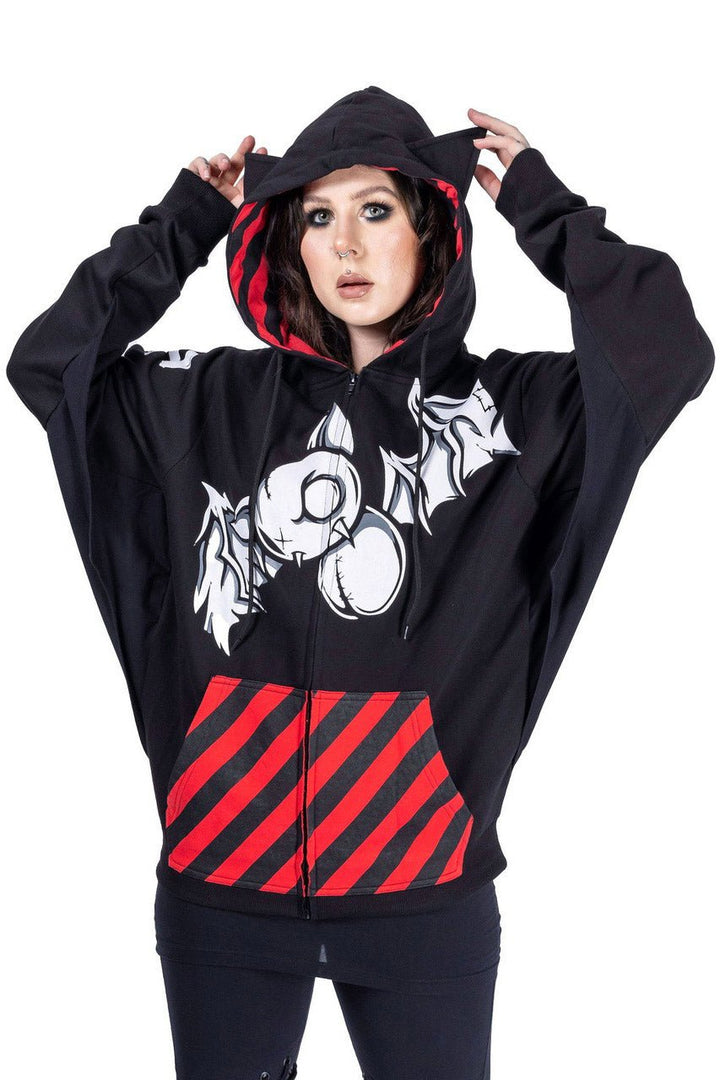 Bat Attack Hoodie - womens outerwear - VampireFreaks - Poizen Industries