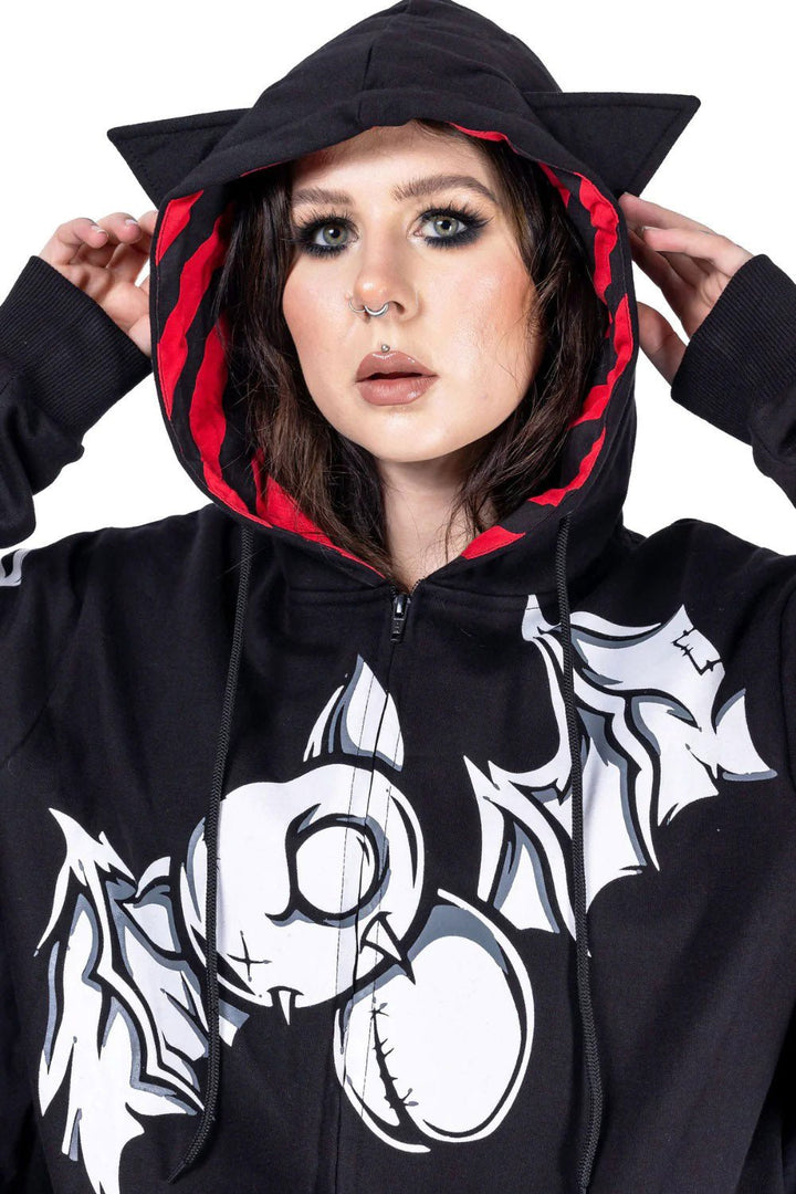 Bat Attack Hoodie - womens outerwear - VampireFreaks - Poizen Industries