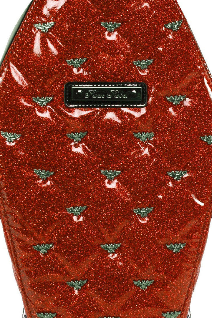 glitter red coffin backpack