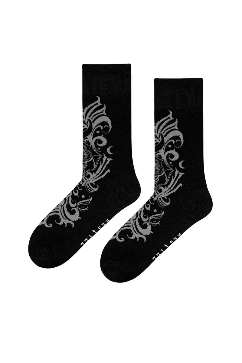 Bat Baroque Jacquard Socks - socks & stockings - VampireFreaks - Restyle