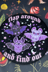 pastel goth purple bat beret hat