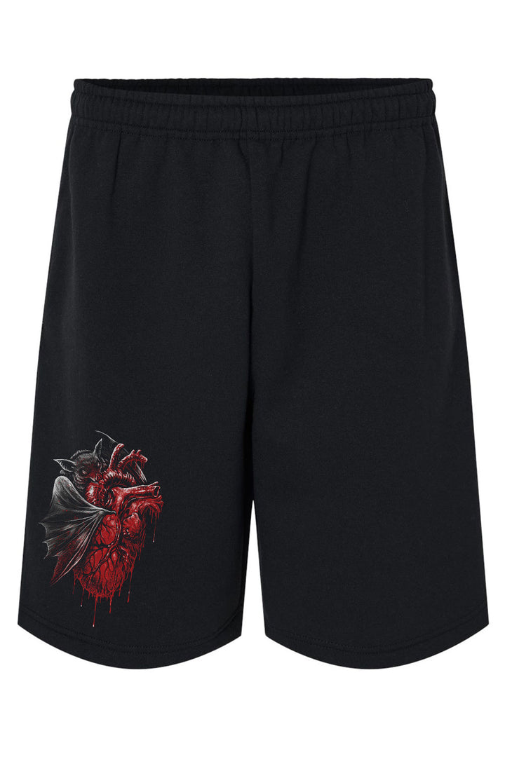 mens gothic bat jogger shorts