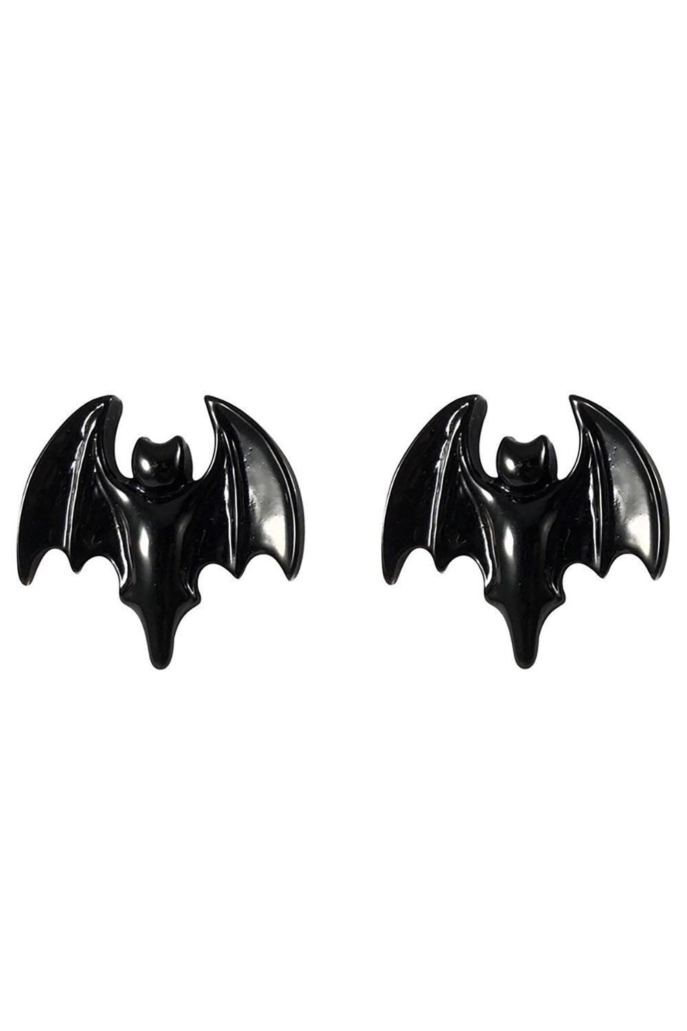 Bat Black Stud Earrings - jewelry - VampireFreaks - Kreepsville