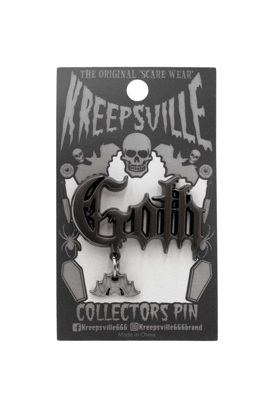 gothic brooch with bat charm by kreepsvile 