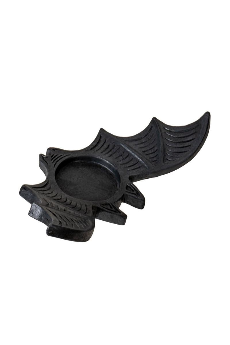 black resin gothic bat sculpture