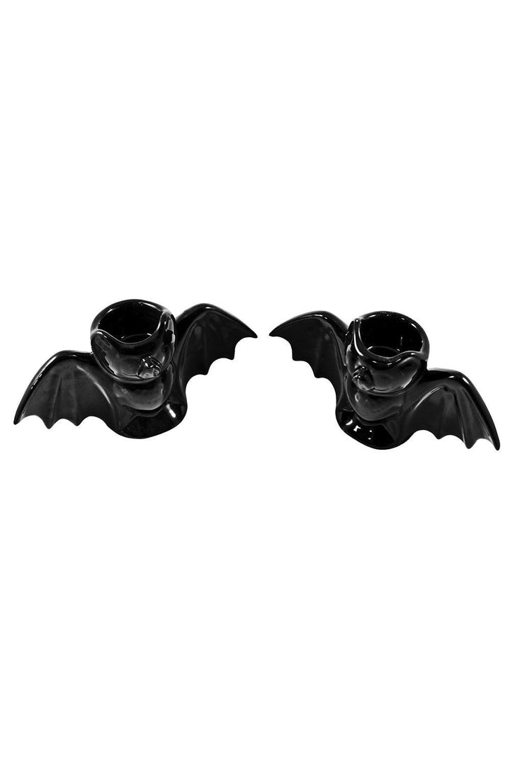 Bat Candlestick Holders [Black] - housewares - VampireFreaks - Sourpuss