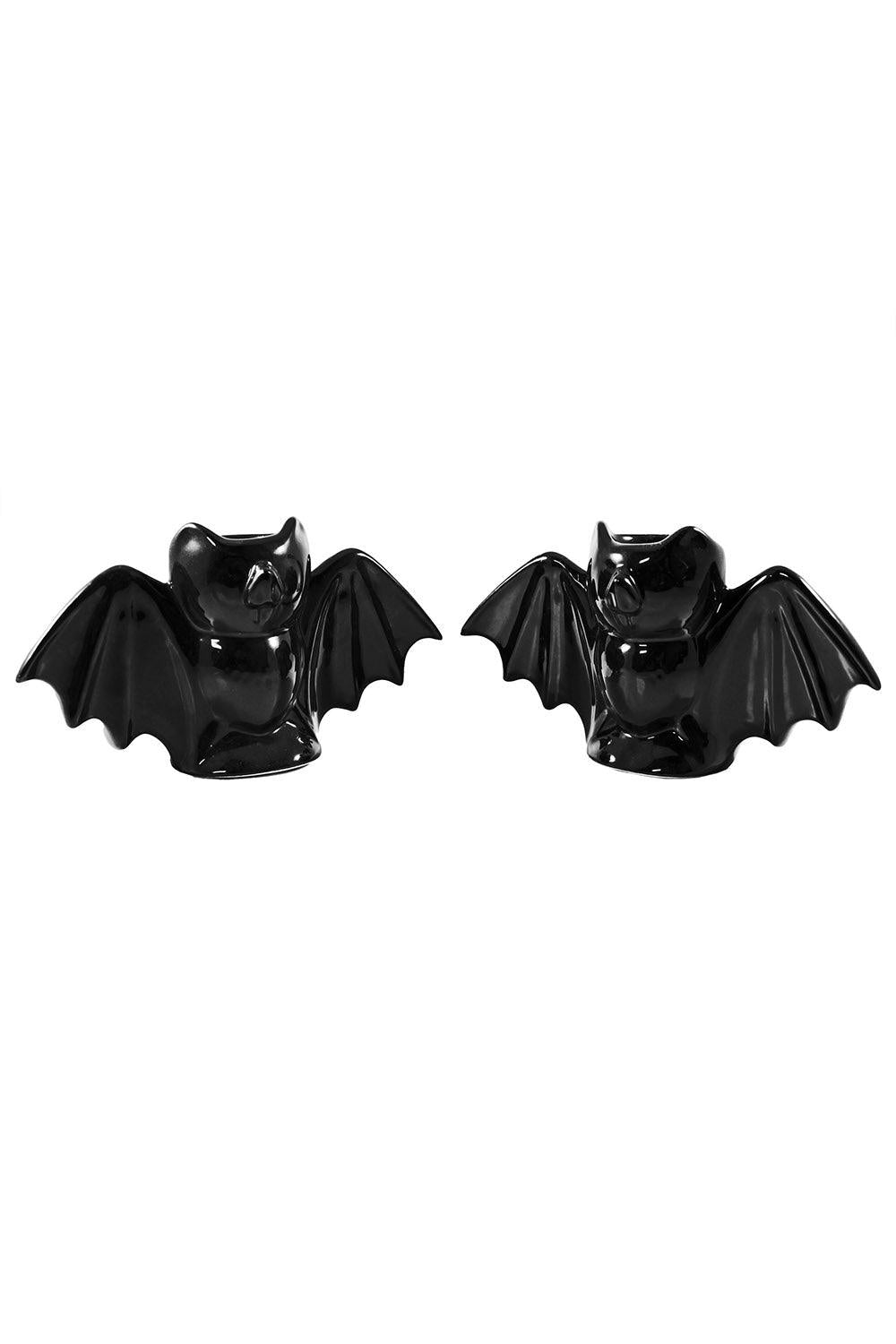 Bat Candlestick Holders [Black] - housewares - VampireFreaks - Sourpuss