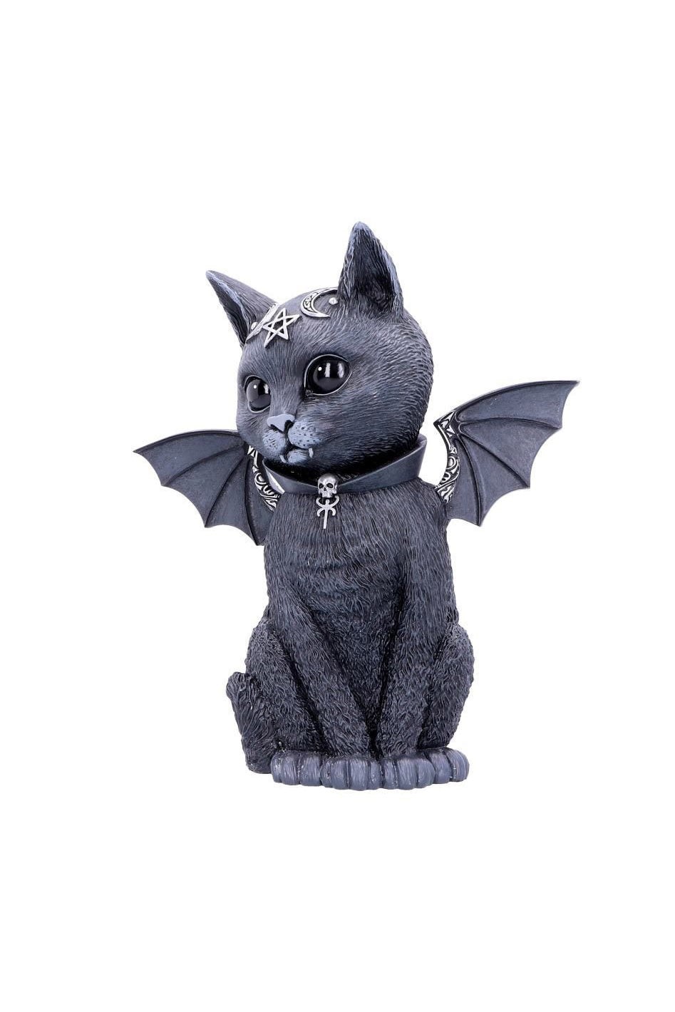 black bat black cat resin sculpture