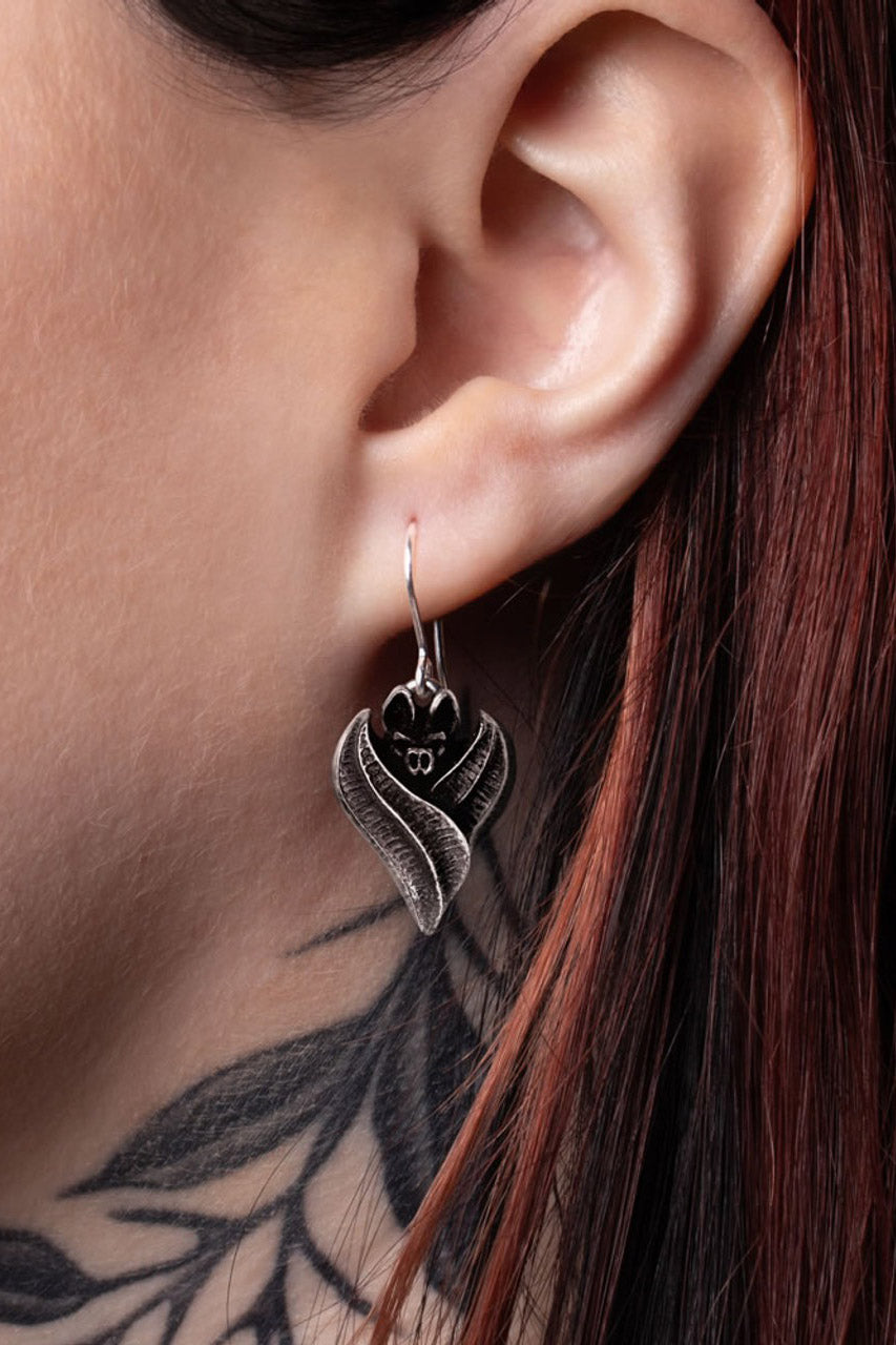 pewter bat earrings