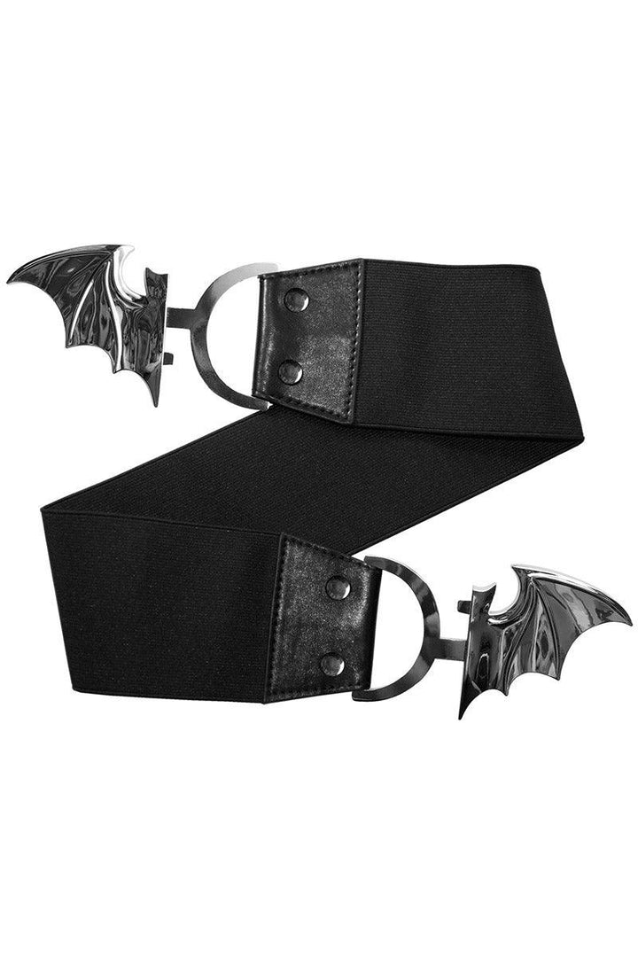 Bat Elastic Waist Belt [SILVER BAT] - belts - VampireFreaks - Kreepsville