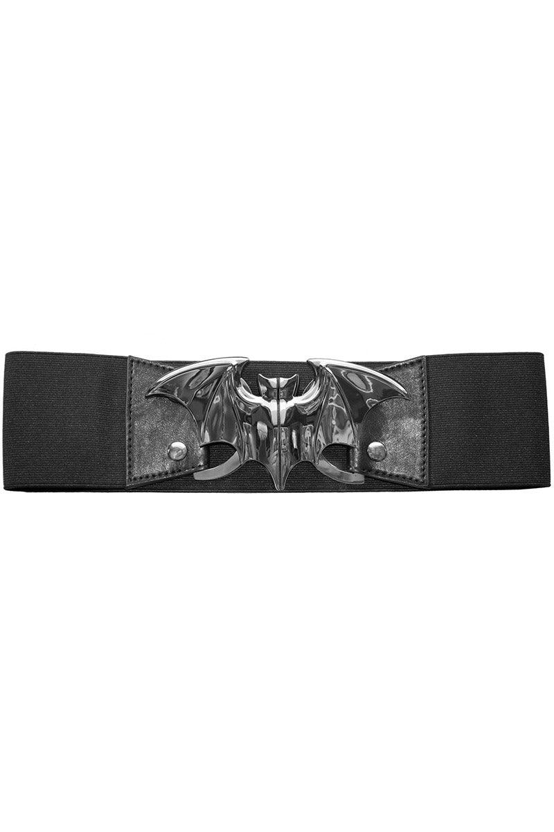 Bat Elastic Waist Belt [SILVER BAT] - belts - VampireFreaks - Kreepsville