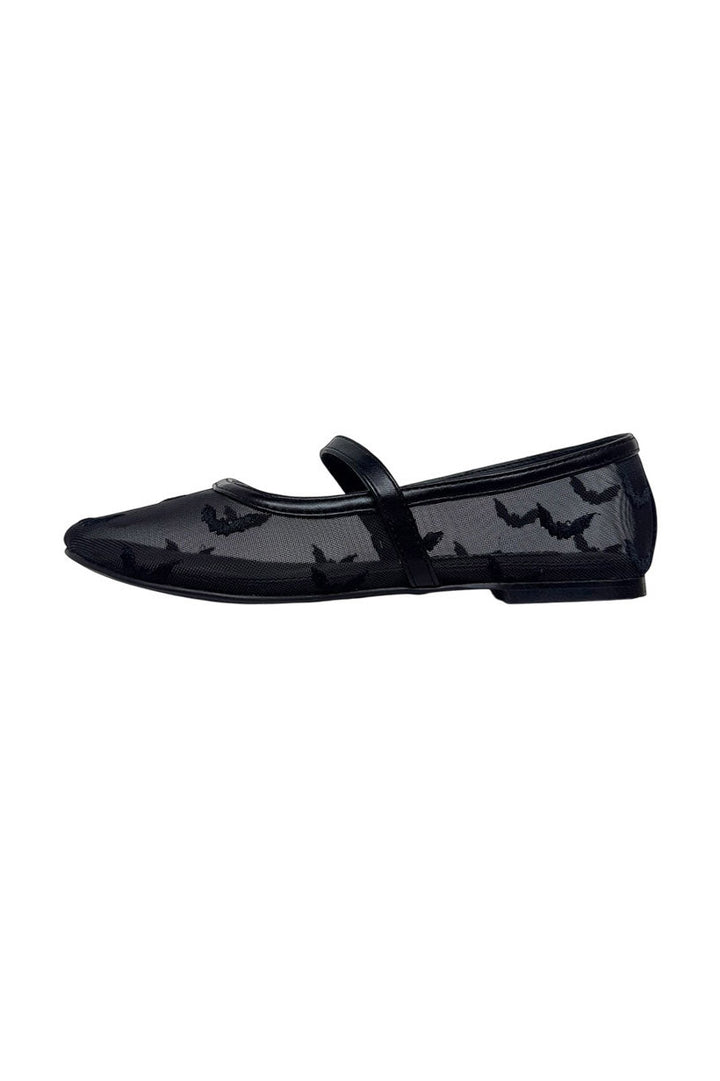 black pat mesh mary jane shoes