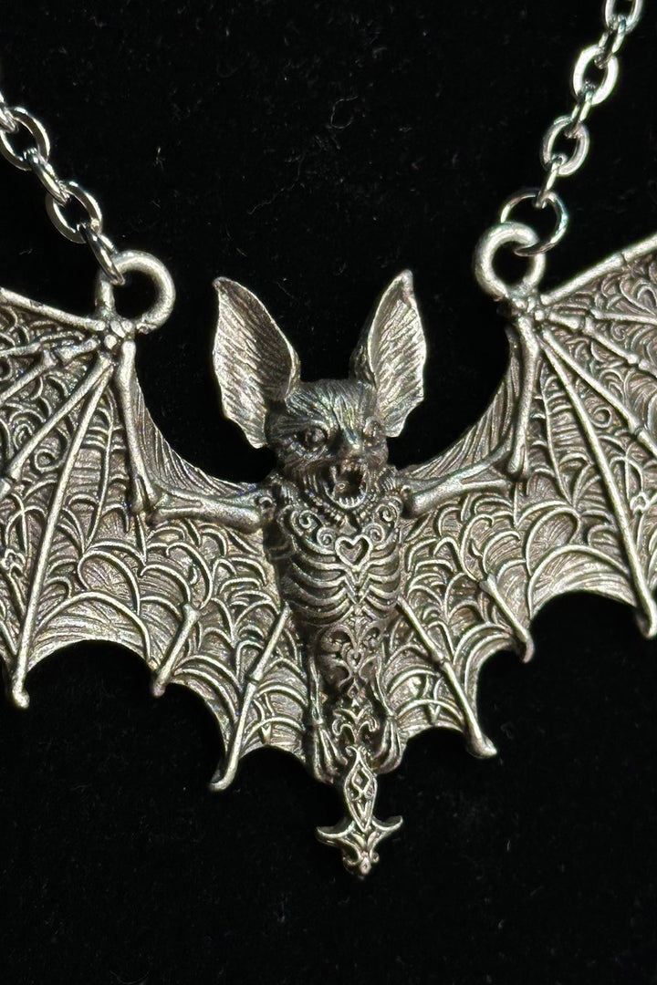 steampunk bat necklace