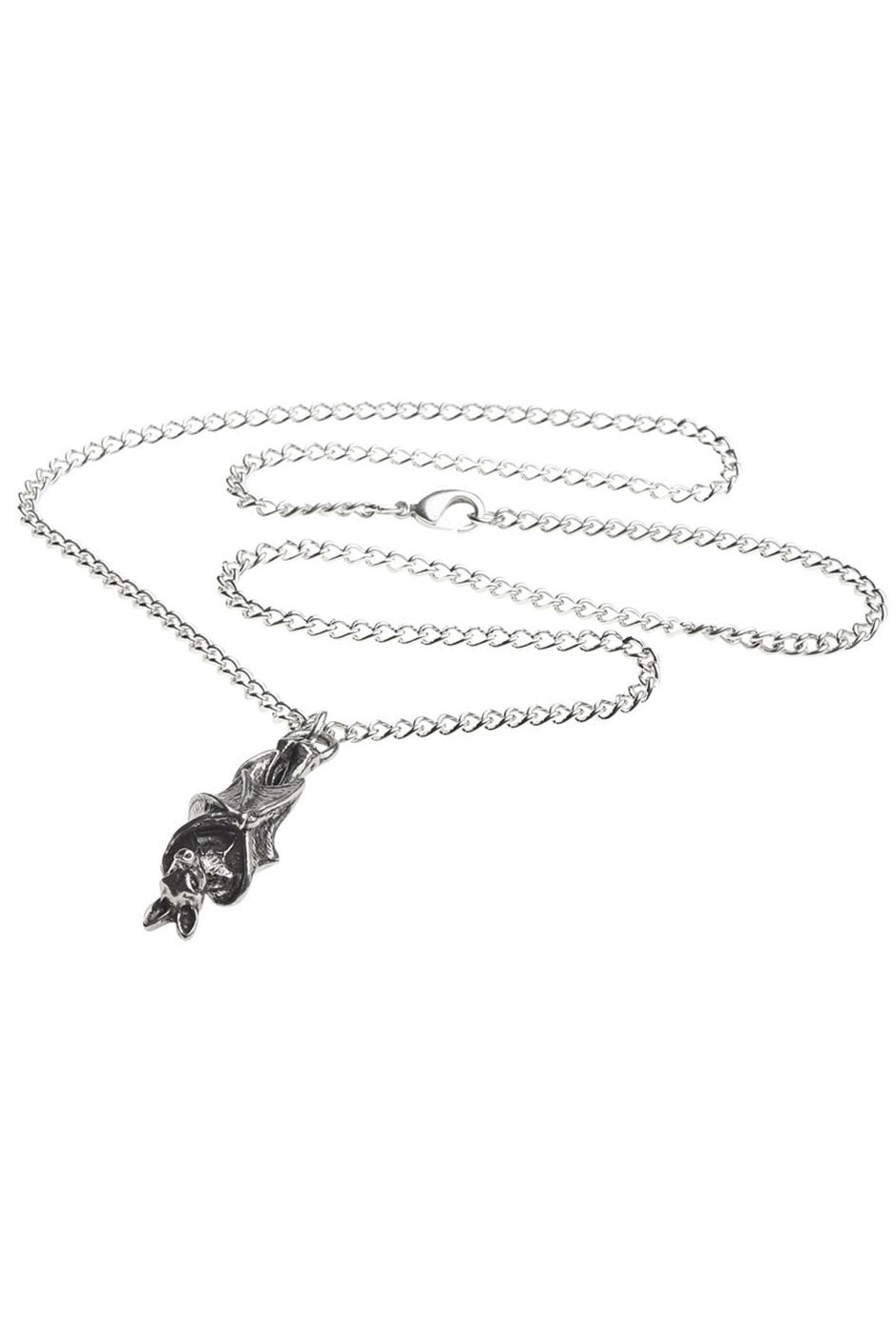 gothic silver bat necklace