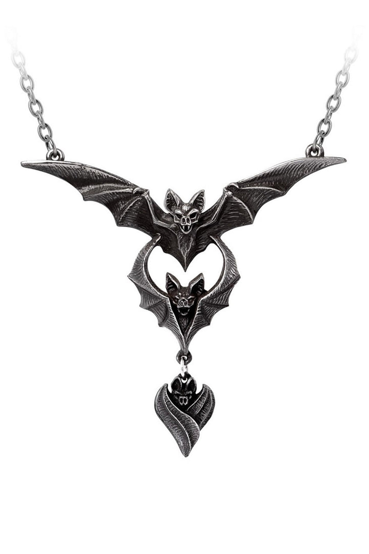 pewter bat necklace