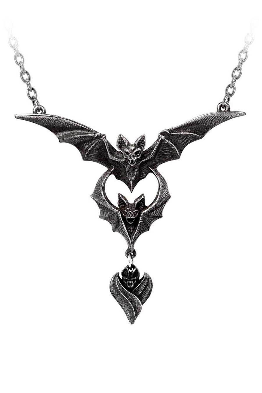 pewter bat necklace