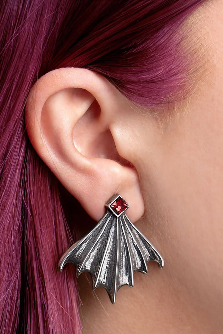 pewter bat wing earrings