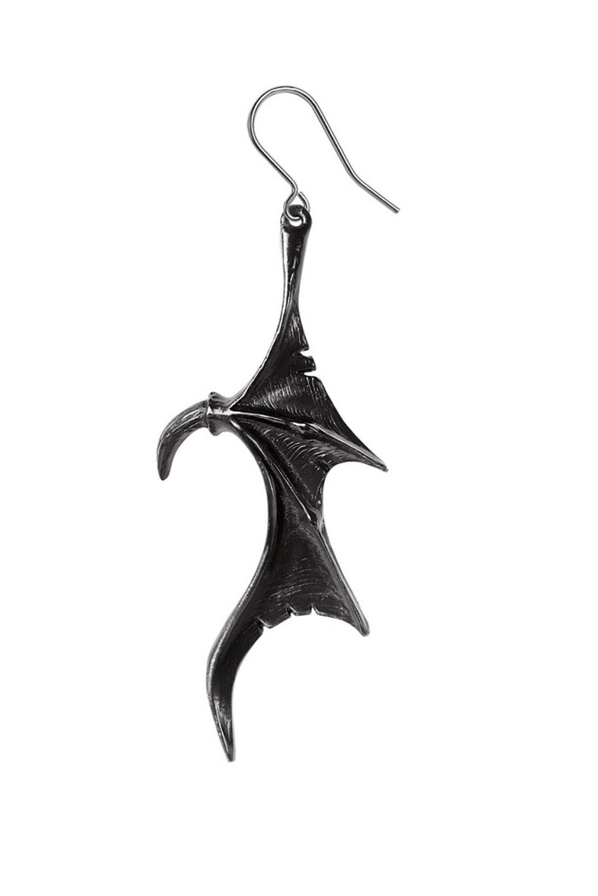 tattered batwing antique looking earrings 