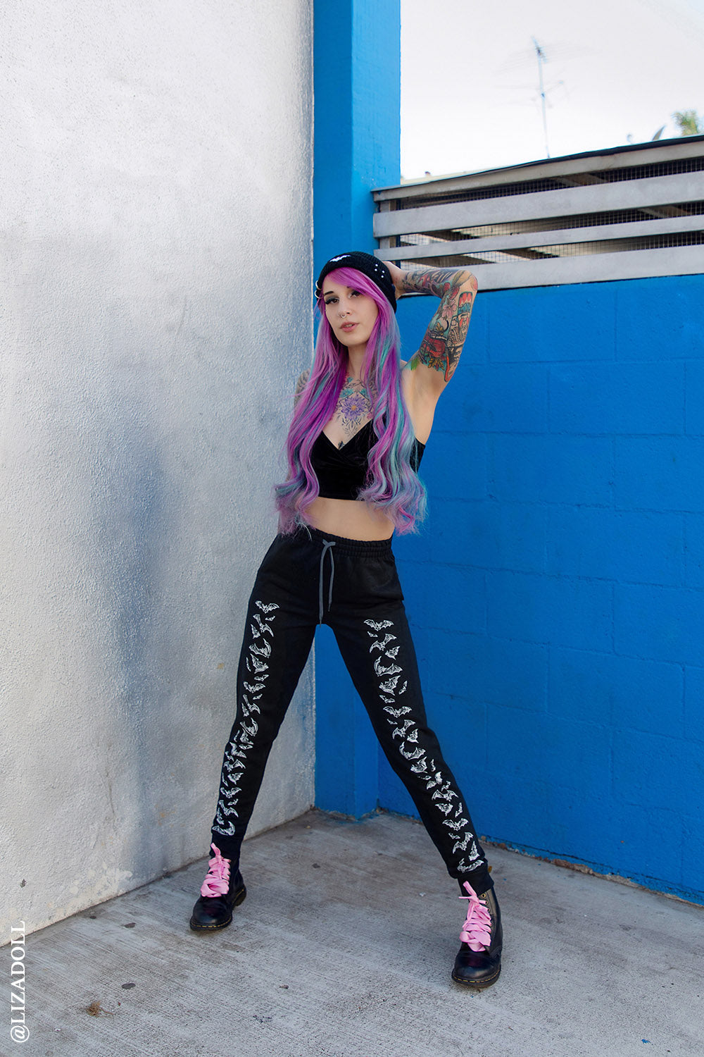 gothic bat jogger sweatpants