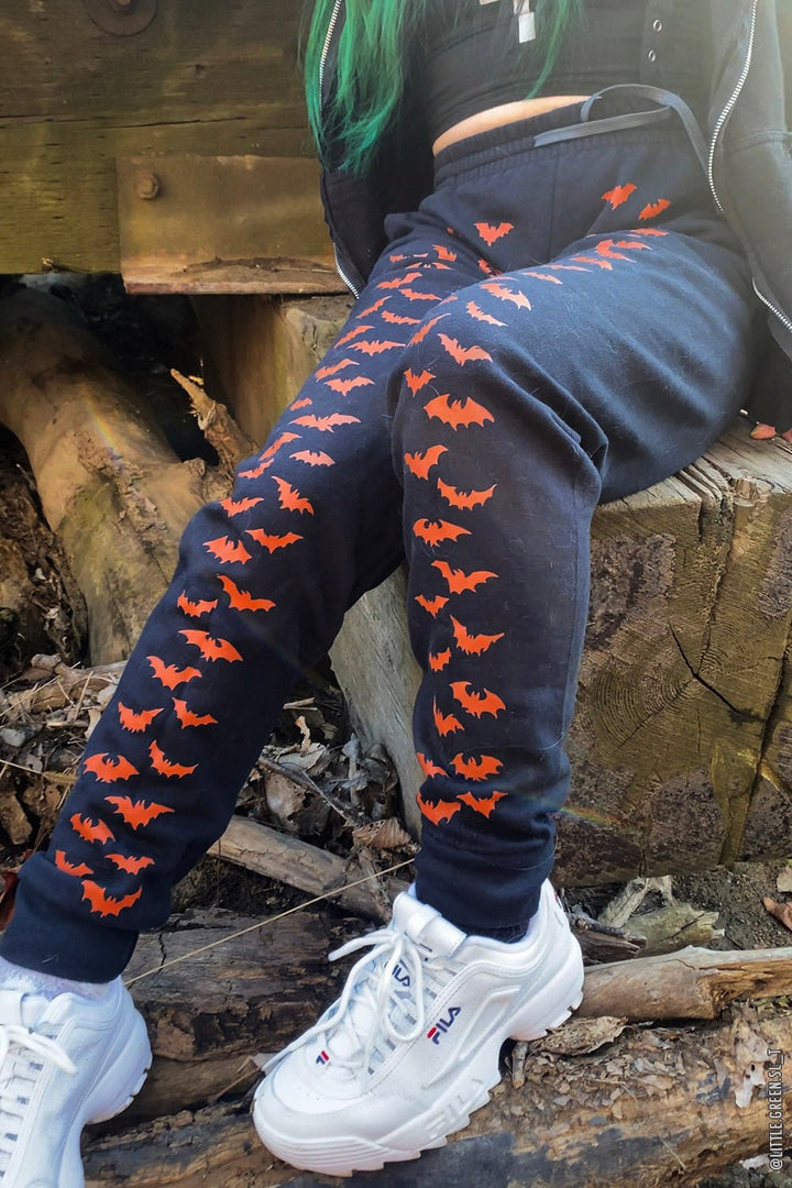 Bat Joggers [PUMPKIN ORANGE] [UNISEX] - mens pants - VampireFreaks - VampireFreaks