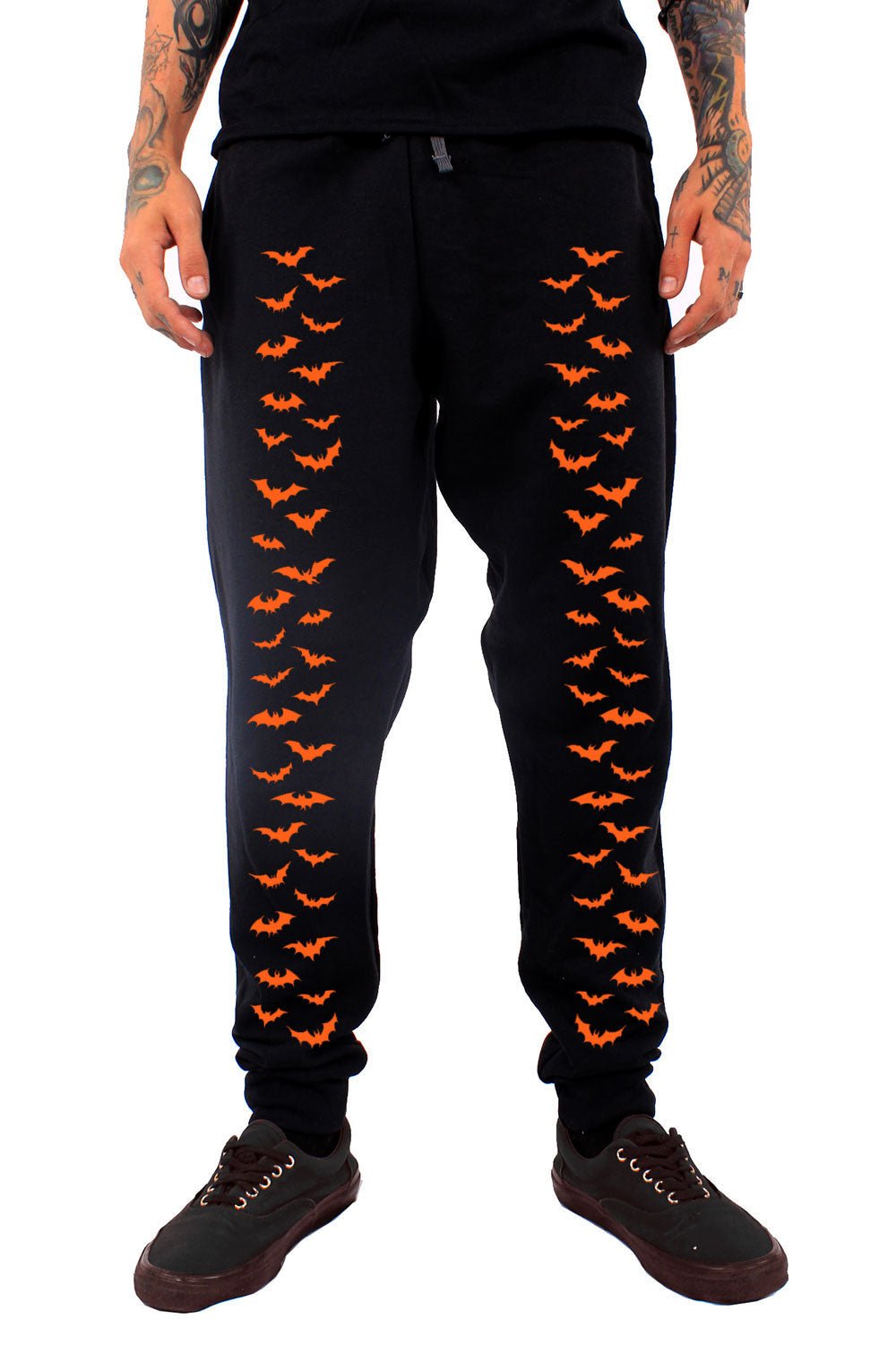 Bat Joggers [PUMPKIN ORANGE] [UNISEX] - mens pants - VampireFreaks - VampireFreaks