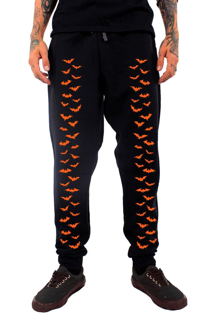 Bat Joggers [PUMPKIN ORANGE] [UNISEX] - mens pants - VampireFreaks - VampireFreaks