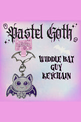 cute pastel goth bat keychain accessory fort purse and car keys 