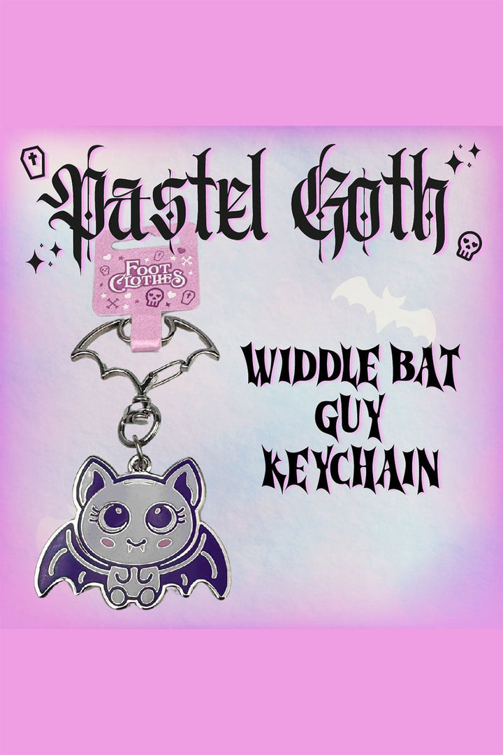cute pastel goth bat keychain accessory fort purse and car keys 