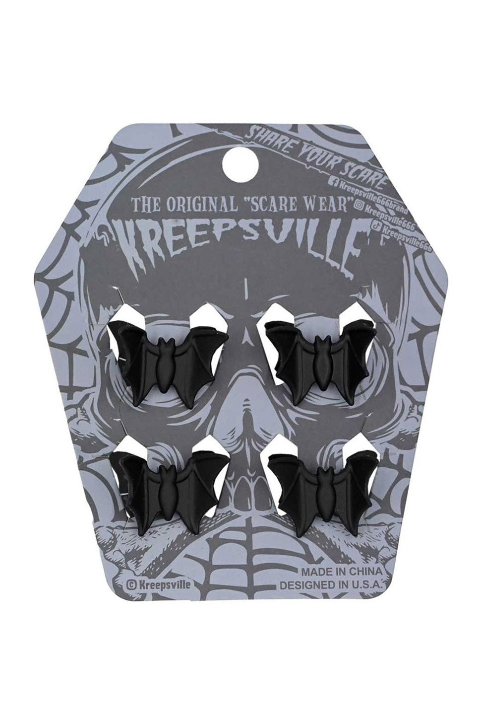 Bat Mini Claw Clip Set [BLACK] - hats & scarves & headwear - VampireFreaks - Kreepsville