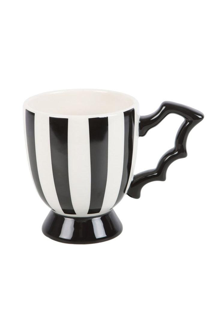 gothic coffee mug with bat shaped handle 