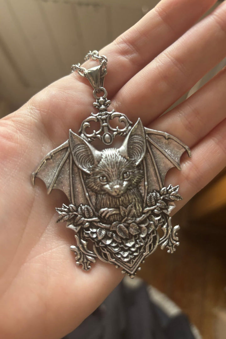 cottagecore bat necklace