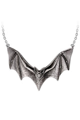 pewter gothic bat choker necklace