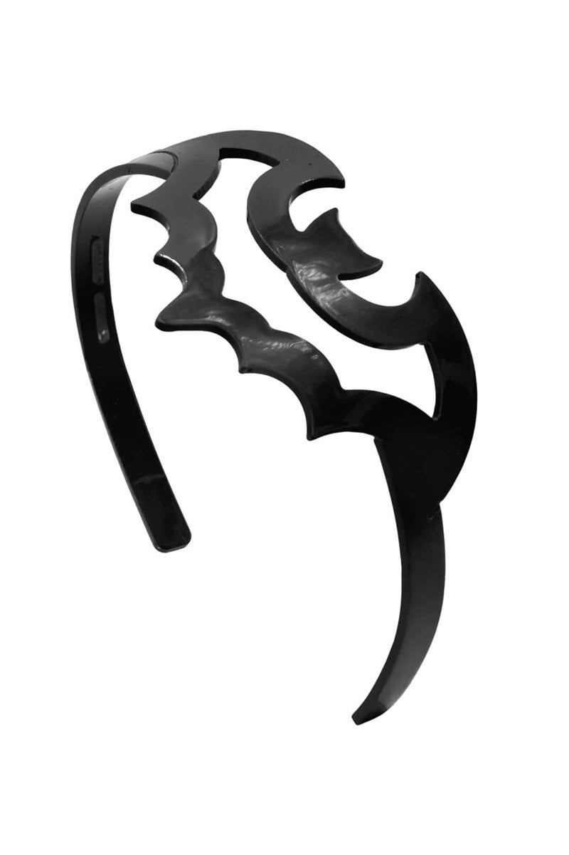 Bat Outline Headband [Black] - hats & scarves & headwear - VampireFreaks - Kreepsville