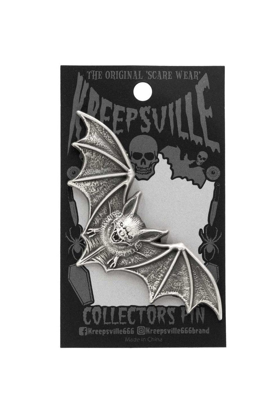 gothic vampire bat-shaped brooch pin