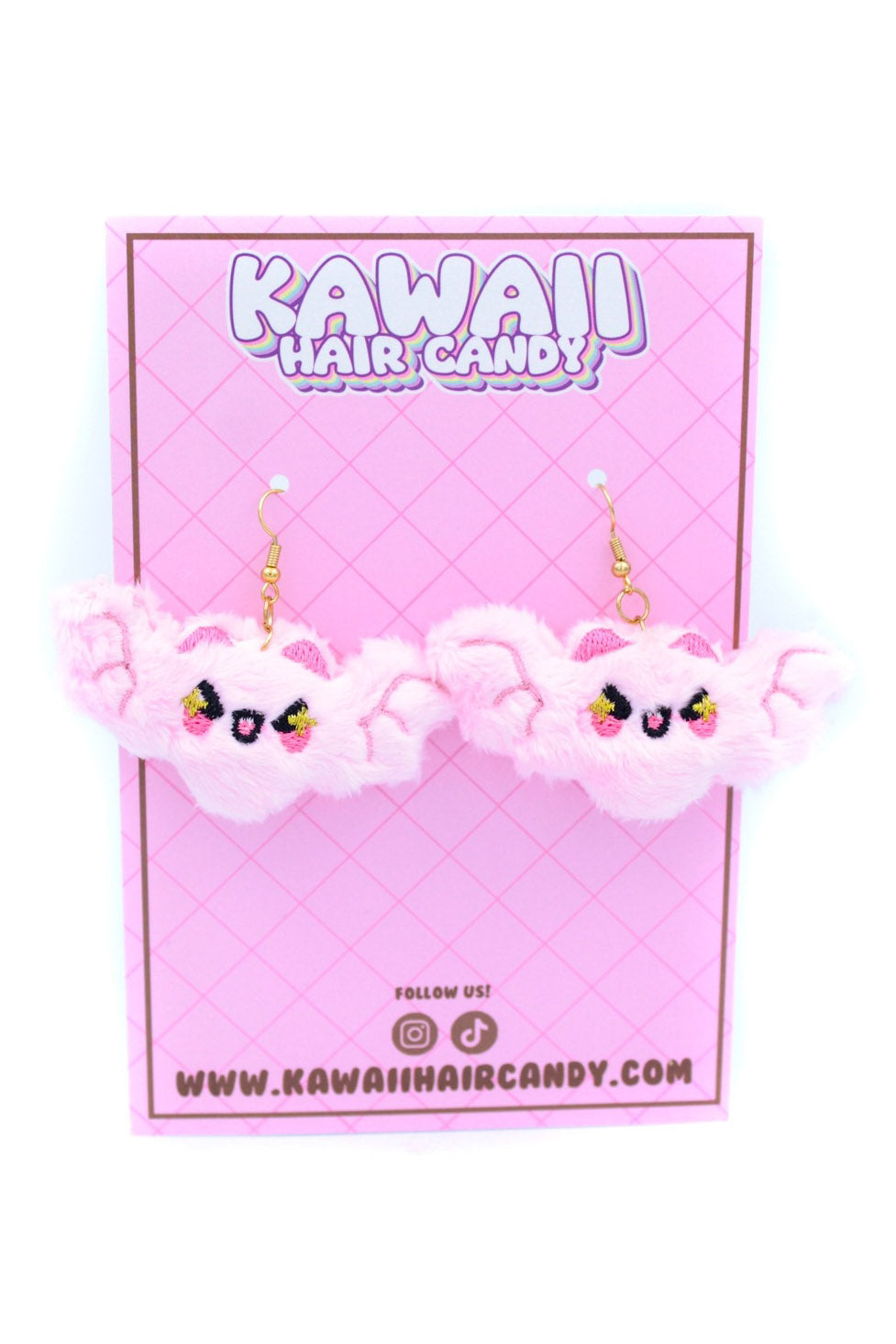 statement novelty whimsical pink bat earrings